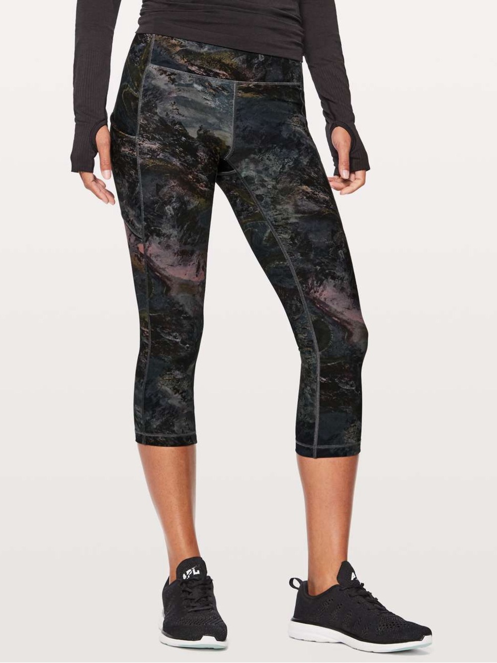 Lululemon Speed Up Crop (21") - Radiant Multi Black Printed Cropped Leggings